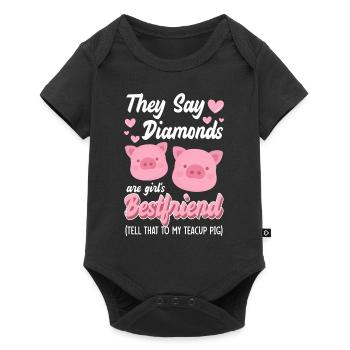 Teacup pig piglet cute - Baby Premium short-sleeve bodysuit - black - Front