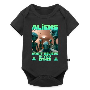 Alien Selfie - Aliens don't believe - Baby Premium short-sleeve bodysuit - black - Front