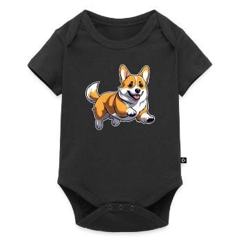 Mignon chien gallois Corgi - Body à manches courtes Premium Bébé - noir - Devant