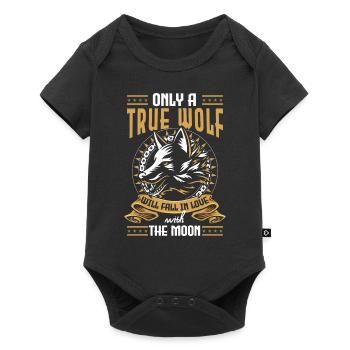 Wolves Dog Mysticism Full Moon - Baby Premium short-sleeve bodysuit - black - Front