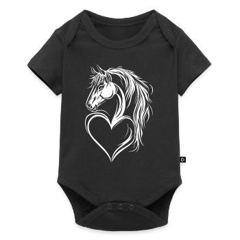 Cœur de cheval - Body à manches courtes Premium Bébé - noir - Devant