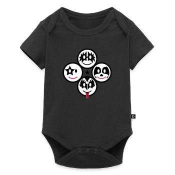 Smiley Kiss Icons (quadratisch) 3c - Body à manches courtes Premium Bébé - noir - Devant
