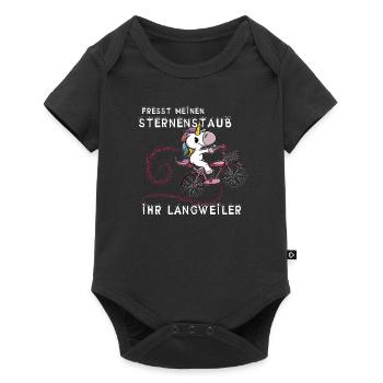 Lustiges Einhorn - fresst meinen Sternenstaub - Baby Premium Kurzarmbody - Schwarz - Vorne