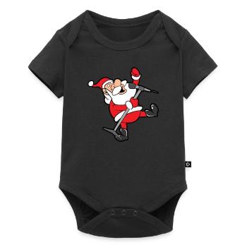 Noël drôle père Noël Noël - Body à manches courtes Premium Bébé - noir - Devant