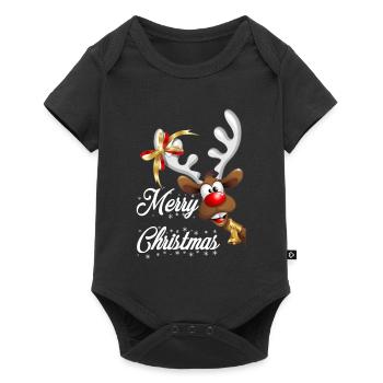 Rudolf Reindeer Christmas - Baby Premium short-sleeve bodysuit - black - Front