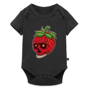 Strawberry skull skull | Strawberry skull - Baby Premium short-sleeve bodysuit - black - Front