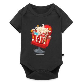 Funny popcorn usa movie time cinema gift idea - Baby Premium short-sleeve bodysuit - black - Front