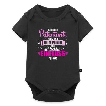 Patentante - Baby Premium Kurzarmbody - Schwarz - Vorne