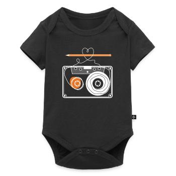 Cassette with pencil - Baby Premium short-sleeve bodysuit - black - Front