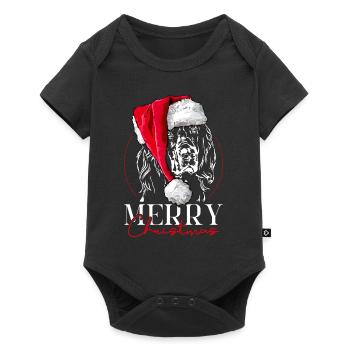 Santa GORDON SETTER Merry Christmas Chiens Wilsigns - Body à manches courtes Premium Bébé - noir - Devant