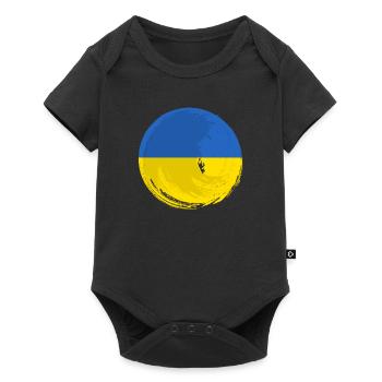Drapeau de l’Ukraine Vintage Drapeau ukrainien d’occasion Look - Body à manches courtes Premium Bébé - noir - Devant