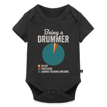 Être batteur percussion joueur de batterie musicien - Body à manches courtes Premium Bébé - noir - Devant