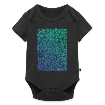 Doodle Paragliders color gradient - Baby Premium short-sleeve bodysuit - black - Front