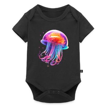 LGBTQIA+ Rainbow Jellyfish - Baby Premium short-sleeve bodysuit - black - Front