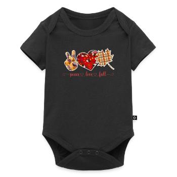 PAIX, AMOUR, AUTOMNE, ACTION DE GRÂCES - Body à manches courtes Premium Bébé - noir - Devant