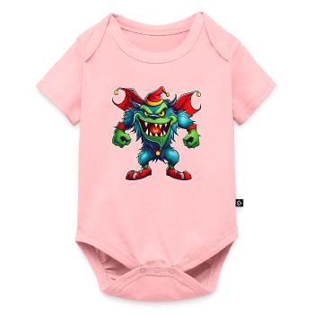 Monstre de Noël laid avec chapeau de Père Noël - Body à manches courtes Premium Bébé - rose - Devant