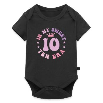 In My Sweet Ten Era 10th Birthday Groovy 10th - Body à manches courtes Premium Bébé - noir - Devant