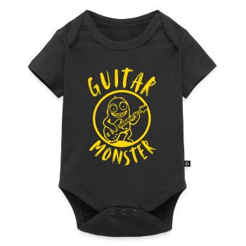 Monstre de guitare | Guitare, images amusantes, enfants - Body à manches courtes Premium Bébé - noir - Devant