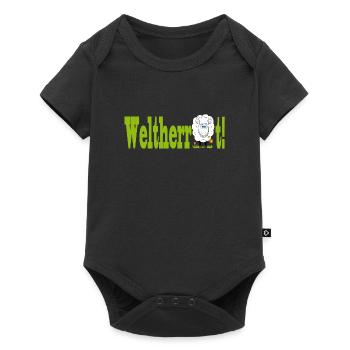 Weltherrschaft - Schaf - Baby Premium Kurzarmbody - Schwarz - Vorne