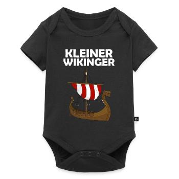Kinder Wikinger Schiff kleiner Wikinger - Baby Premium Kurzarmbody - Schwarz - Vorne