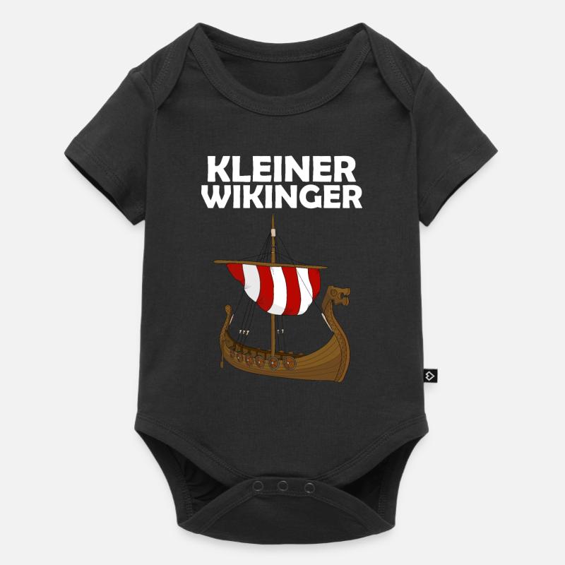 Kinder Wikinger Schiff kleiner Wikinger - Baby Premium Kurzarmbody - Schwarz