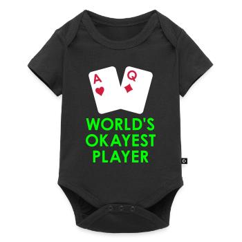 World's okayest player (two playing cards) - Baby Premium short-sleeve bodysuit - black - Front