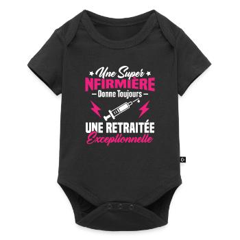 Retraite infirmière, Cadeau future retraitée - Body à manches courtes Premium Bébé - noir - Devant