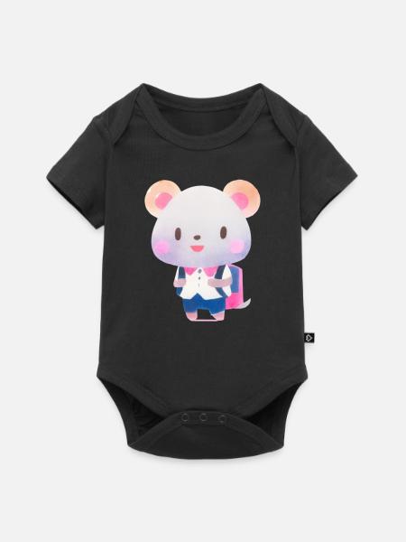 Cute animal happy to go to school child bag - Baby Premium short-sleeve bodysuit - black
