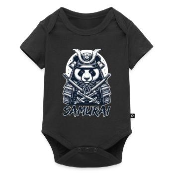 Warrior Panda: Umarme den Geist des Samurai - Baby Premium Kurzarmbody - Schwarz - Vorne