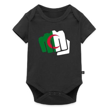 Algérie Algérie drapeau drapeau poing cadeau - Body à manches courtes Premium Bébé - noir - Devant