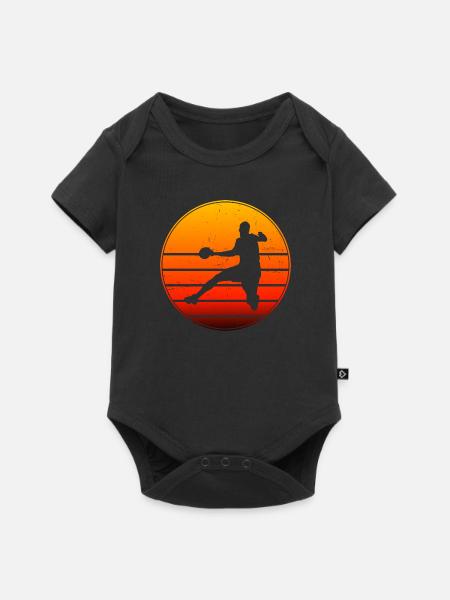 Balonmano Femenino Jugadoras de Balonmano Balonmano Balonmano Balonmano - Body de manga corta para bebés Premium  - negro