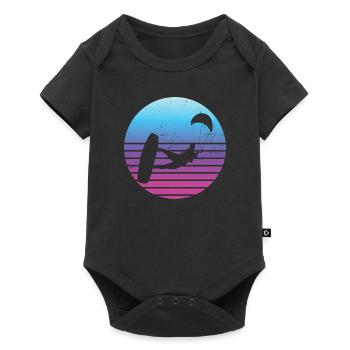 Kitesurfing Men's Kite Kite Kitesurf Kitesurfer - Baby Premium short-sleeve bodysuit - black - Front