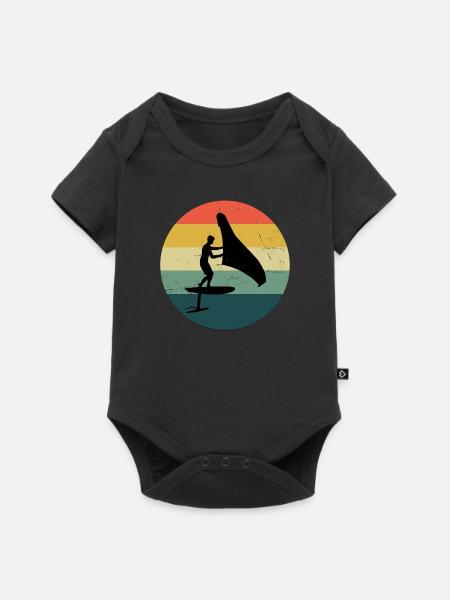 foil hydroptère femmes wingsurf wingfoil - Body à manches courtes Premium Bébé - noir