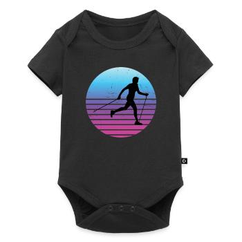Damen Herren Walker Nordic Walker Walken Walking - Baby Premium Kurzarmbody - Schwarz - Vorne