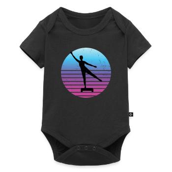 Damen Fitness Aerobic Fitness Aerobic Konditionstr - Baby Premium Kurzarmbody - Schwarz - Vorne