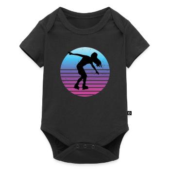 Roller Skating Damen Roller Skating Skate Herren - Baby Premium Kurzarmbody - Schwarz - Vorne