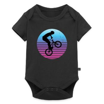 bmx Herren Damen bmx jungen Radfahren Bike - Baby Premium Kurzarmbody - Schwarz - Vorne