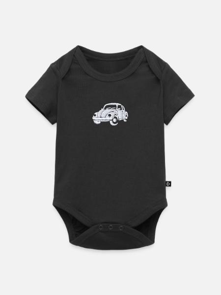 Volkswagen VW Beetle Stickmotiv - Baby Premium Kurzarmbody - Schwarz