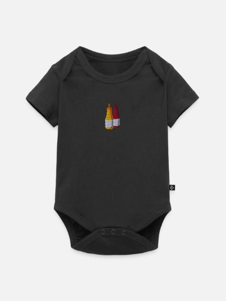 Ketchup et moutarde brodés - Body à manches courtes Premium Bébé - noir