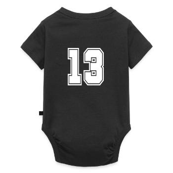 13 numéro de maillot numéro de football de football de style universitaire - Body à manches courtes Premium Bébé - noir - Dos
