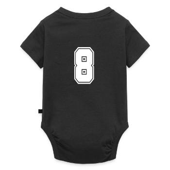 8 numéro de maillot numéro de football de football de style universitaire - Body à manches courtes Premium Bébé - noir - Dos