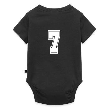 7 numéro de maillot de football de football de style universitaire - Body à manches courtes Premium Bébé - noir - Dos