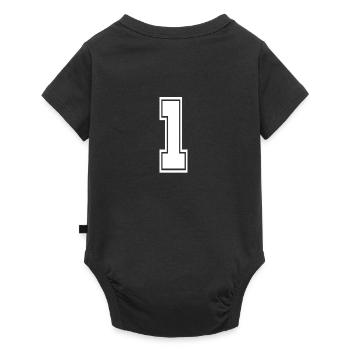 1 Rückennummer Torwart Football Fußball - Baby Premium Kurzarmbody - Schwarz - Hinten