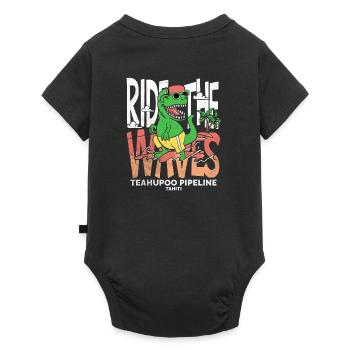 Ride the waves Teahupoo Tahiti - Body à manches courtes Premium Bébé - noir - Dos
