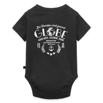Globe nautical race around the globe - Baby Premium short-sleeve bodysuit - black - Back