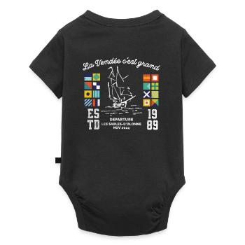 Vendée race around the globe - Baby Premium short-sleeve bodysuit - black - Back