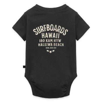 Surfboards Hawaii Haleiwa beach - Baby Premium short-sleeve bodysuit - black - Back
