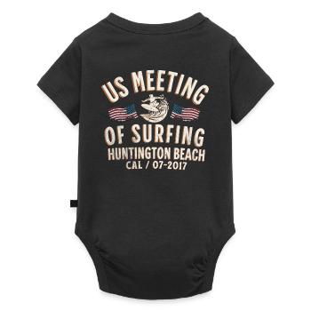 US meeting of surfing Huntington beach 2 - Baby Premium short-sleeve bodysuit - black - Back