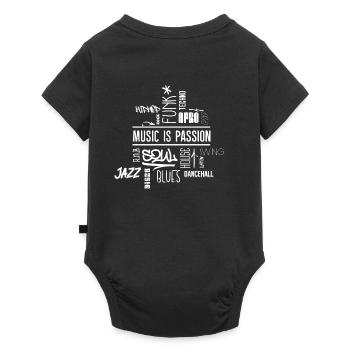 Music is passion - Wordcloud (white) (Rücken) - Baby Premium Kurzarmbody - Schwarz - Hinten