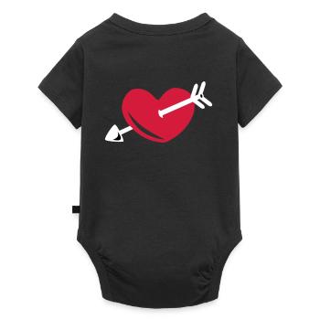 Heart - Arrow - Baby Premium short-sleeve bodysuit - black - Back